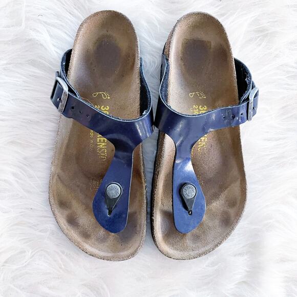 Birkenstock Gizeh Birko-Flor Patent in Navy - Picture 2 of 9